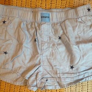 Joyspun Men’s Light Blue Star-Print Shorts